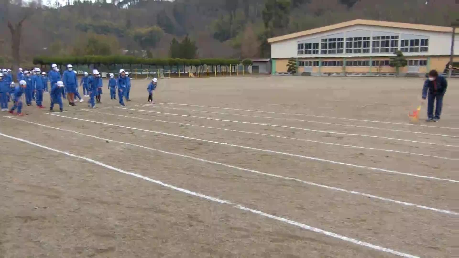 体力つくり「５０ｍ走記録会」①